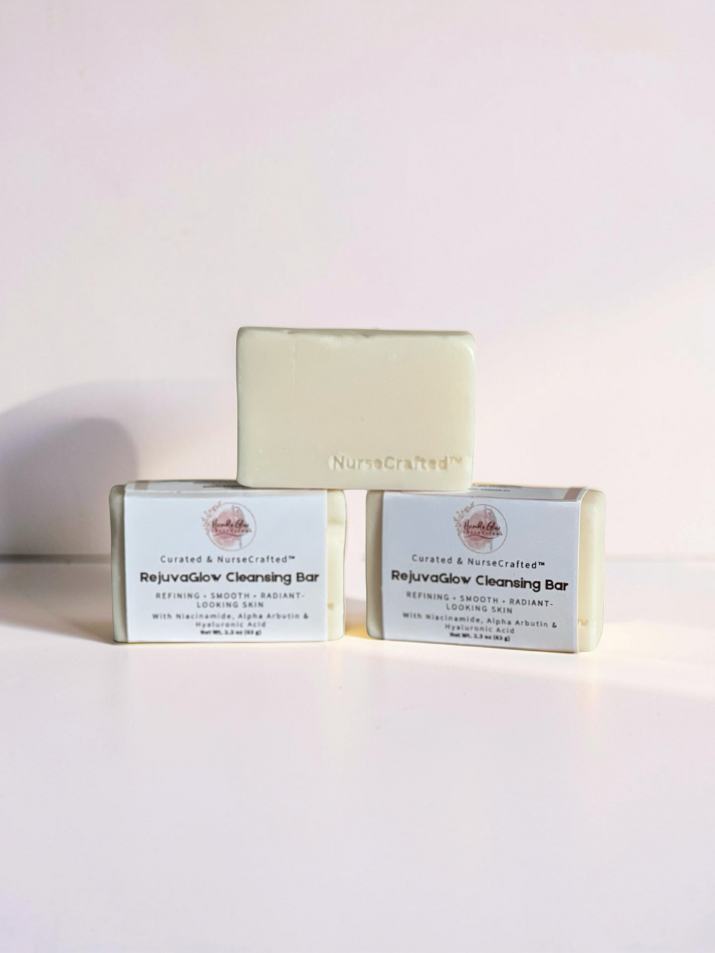 RejuvaGlow Cleansing Bar – Refining Cleanser with Niacinamide, Alpha Arbutin & Hyaluronic Acid | NurseCrafted™