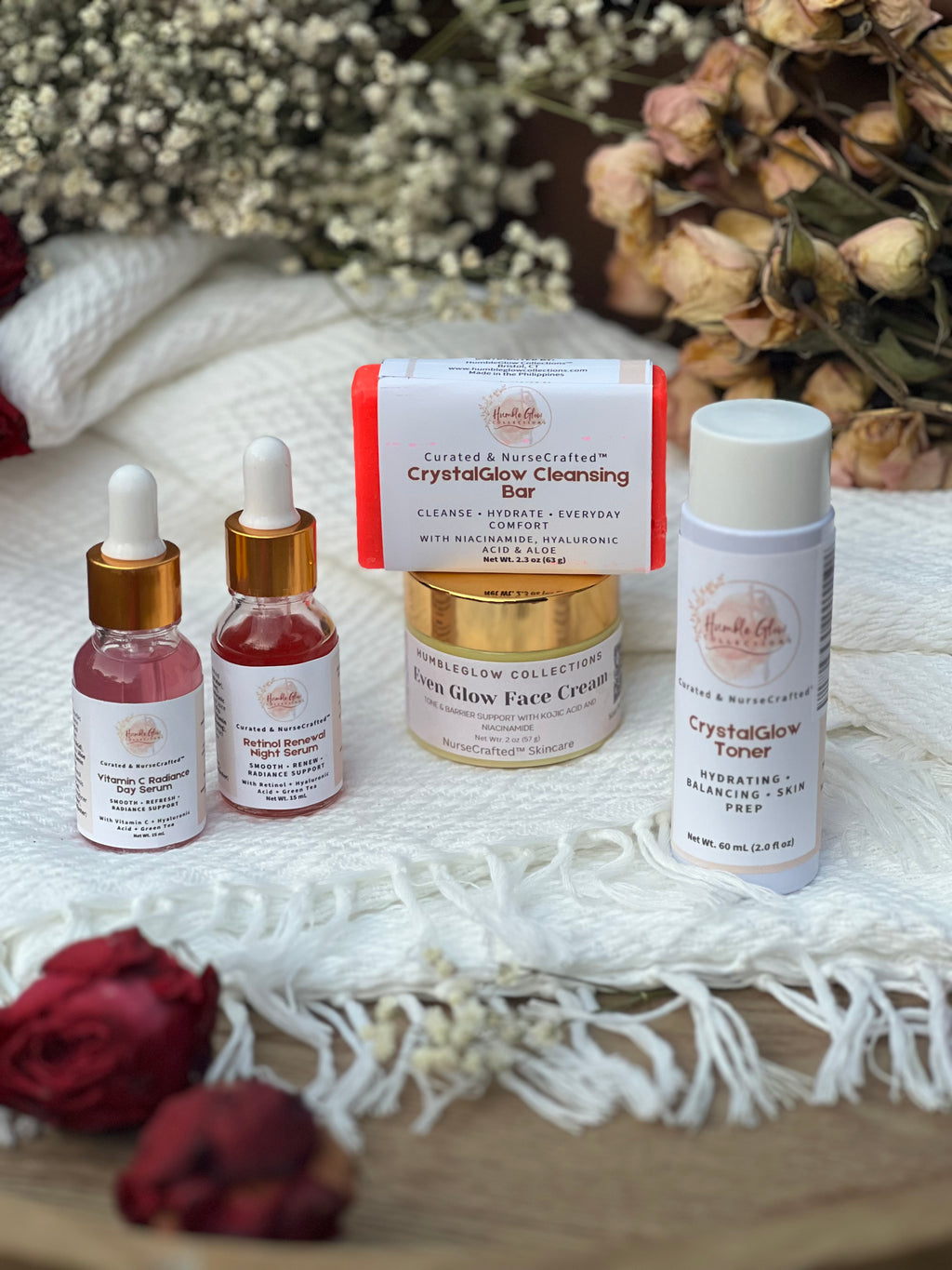 CrystalGlow Face Care Bundle | Complete Hydrating & Brightening Skincare Routine | NurseCrafted™