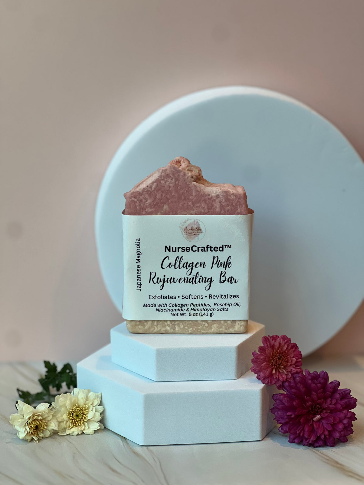 NurseCrafted Collagen Pink Rejuvenating Bar soap with rosehip