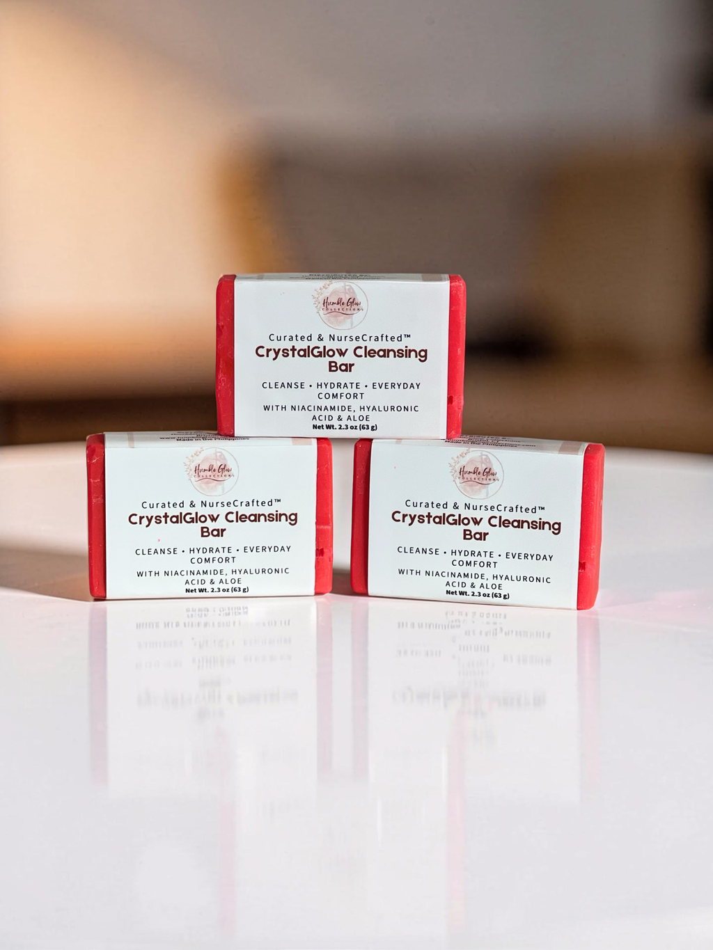 CrystalGlow Cleansing Bar – Gentle Hydrating Soap with Niacinamide, Hyaluronic Acid & Aloe | NurseCrafted™