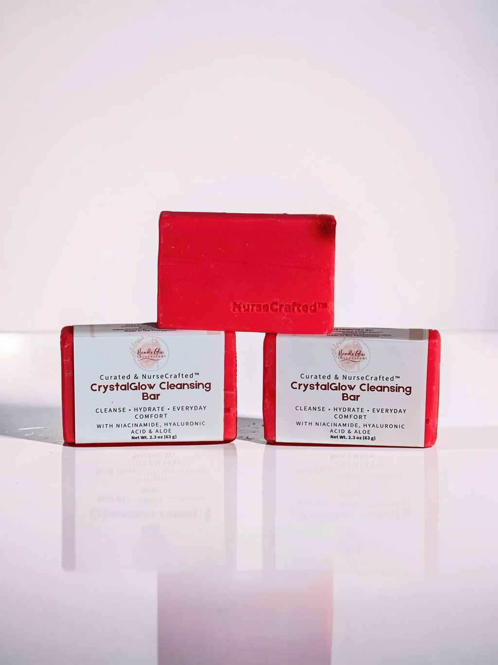 CrystalGlow Cleansing Bar – Gentle Hydrating Soap with Niacinamide, Hyaluronic Acid & Aloe | NurseCrafted™