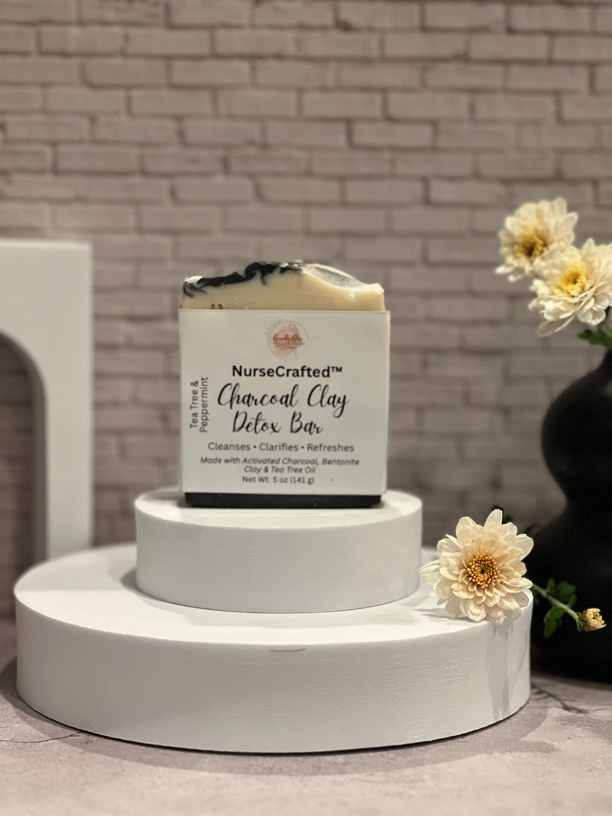 NurseCrafted Charcoal Clay Detox Bar tea tree soap