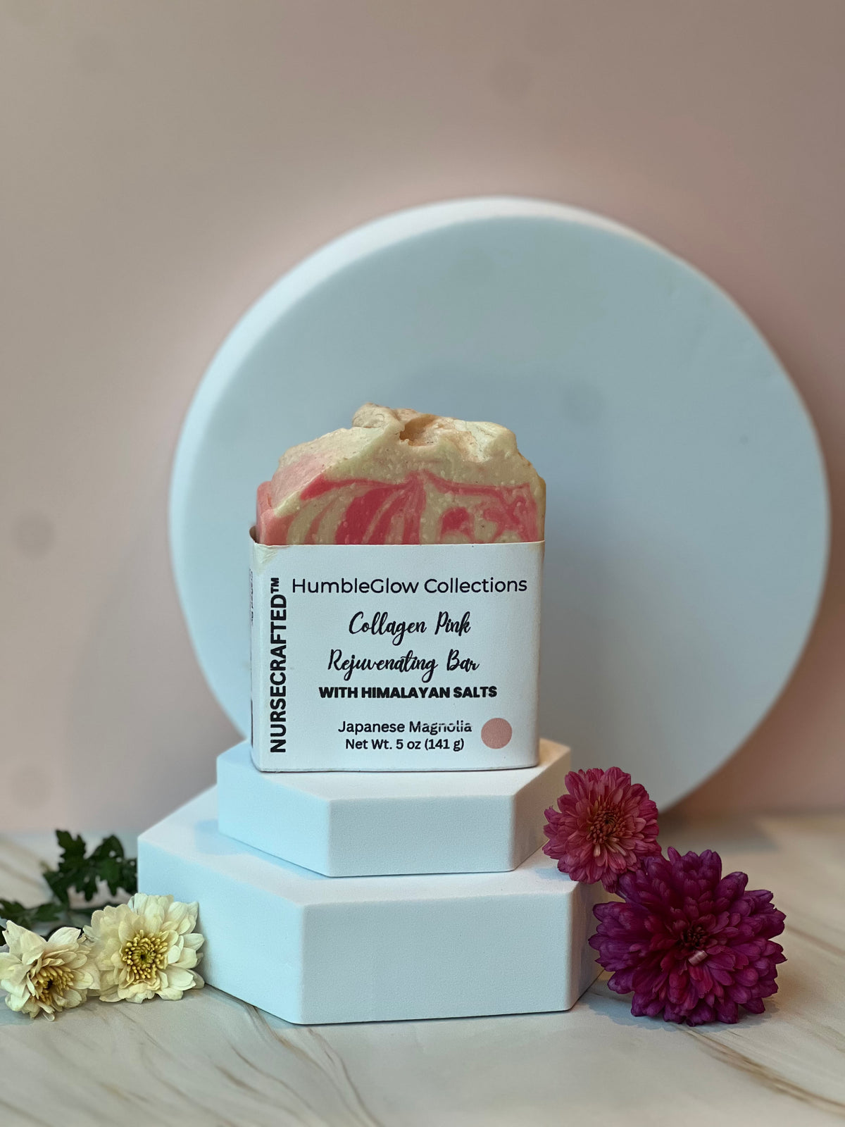NurseCrafted Collagen Pink Rejuvenating Bar soap with rosehip