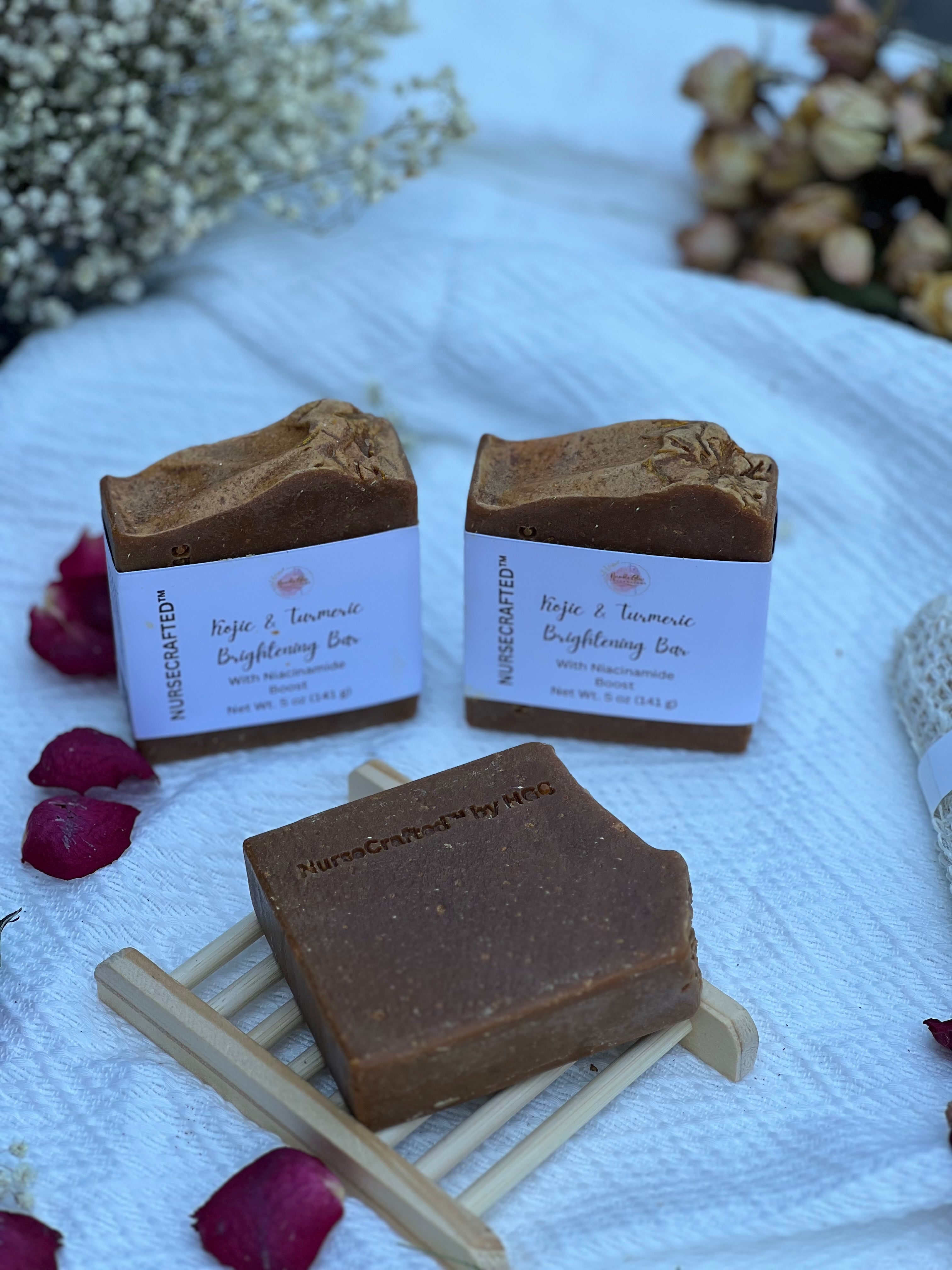 Kojic Acid & Turmeric Soap with Niacinamide | Brightening Cleansing Bar for Dull & Uneven-Looking Skin | NurseCrafted™