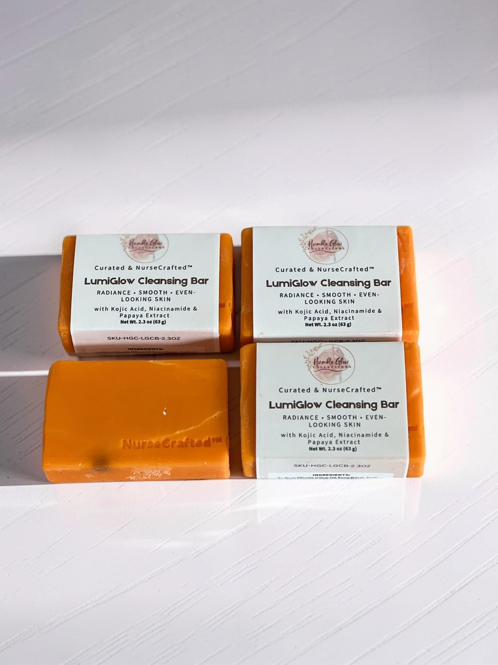 LumiGlow Cleansing Bar – Radiance Soap with Kojic Acid, Niacinamide & Papaya Extract | NurseCrafted™