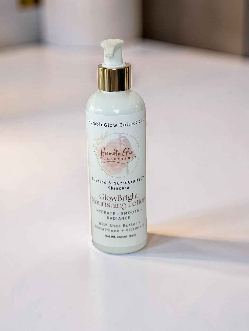 GlowBright Nourishing Body Lotion – Hydrating Lotion with Shea Butter, Glutathione & Vitamin E | NurseCrafted™