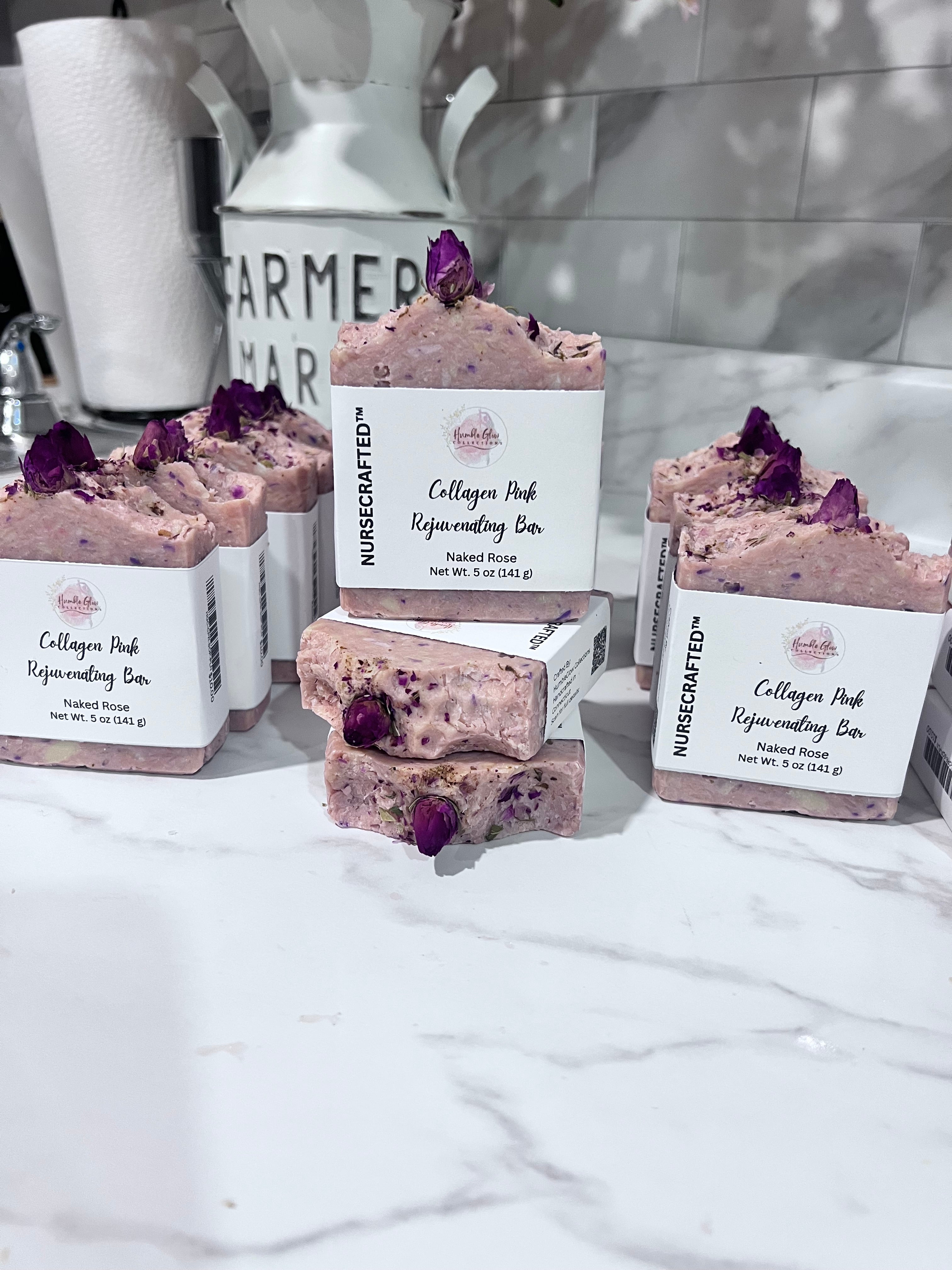 Collagen Pink Rejuvenating Bar– Collagen Hydration Soap with Rosehip | NurseCrafted™