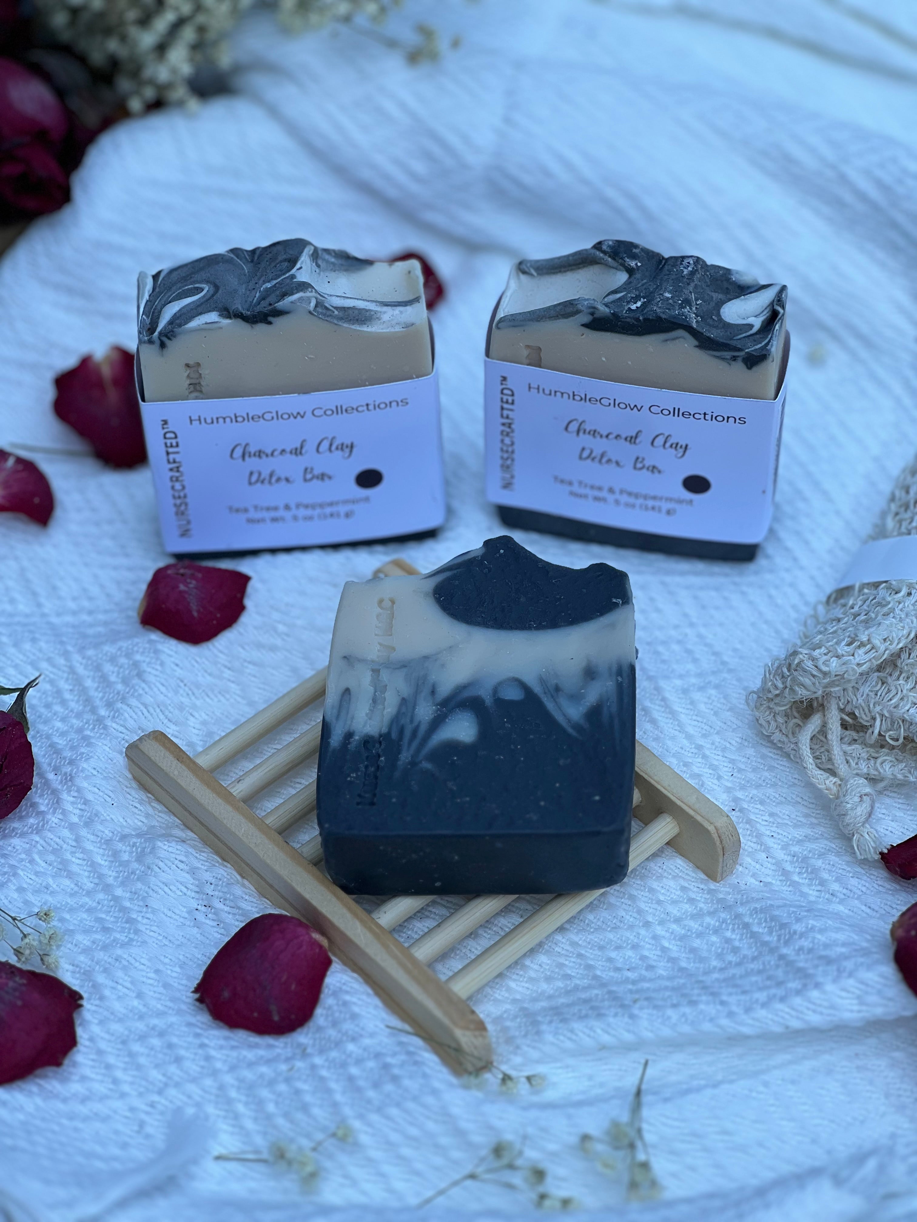 Charcoal Clay Detox Bar | Purifying Tea Tree Soap for Oily & Congested Skin | NurseCrafted™ | 3 for $27