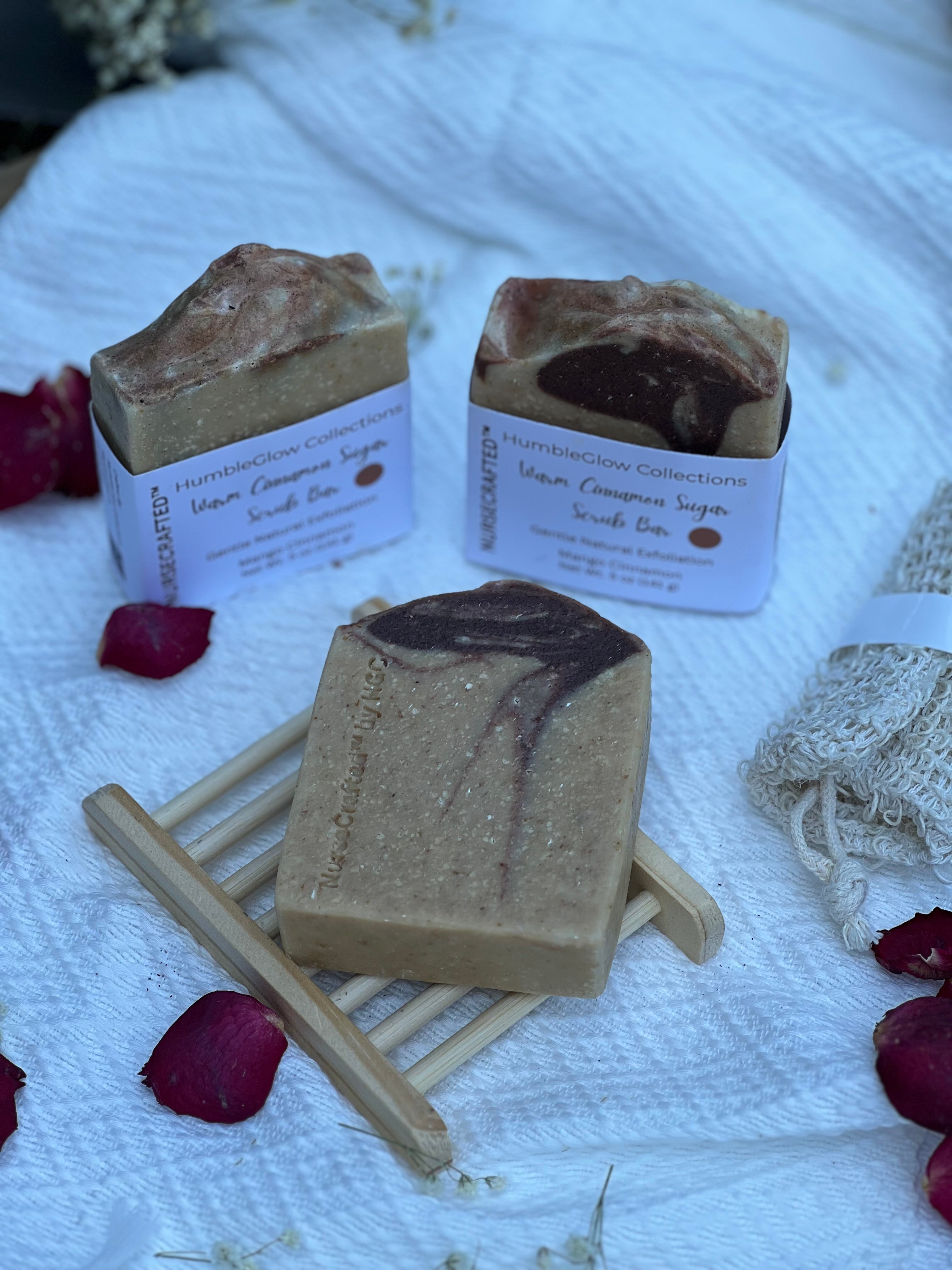 Warm Cinnamon Sugar Scrub Bar – Exfoliating Sugar Scrub Soap | NurseCrafted™ | 3 for $27