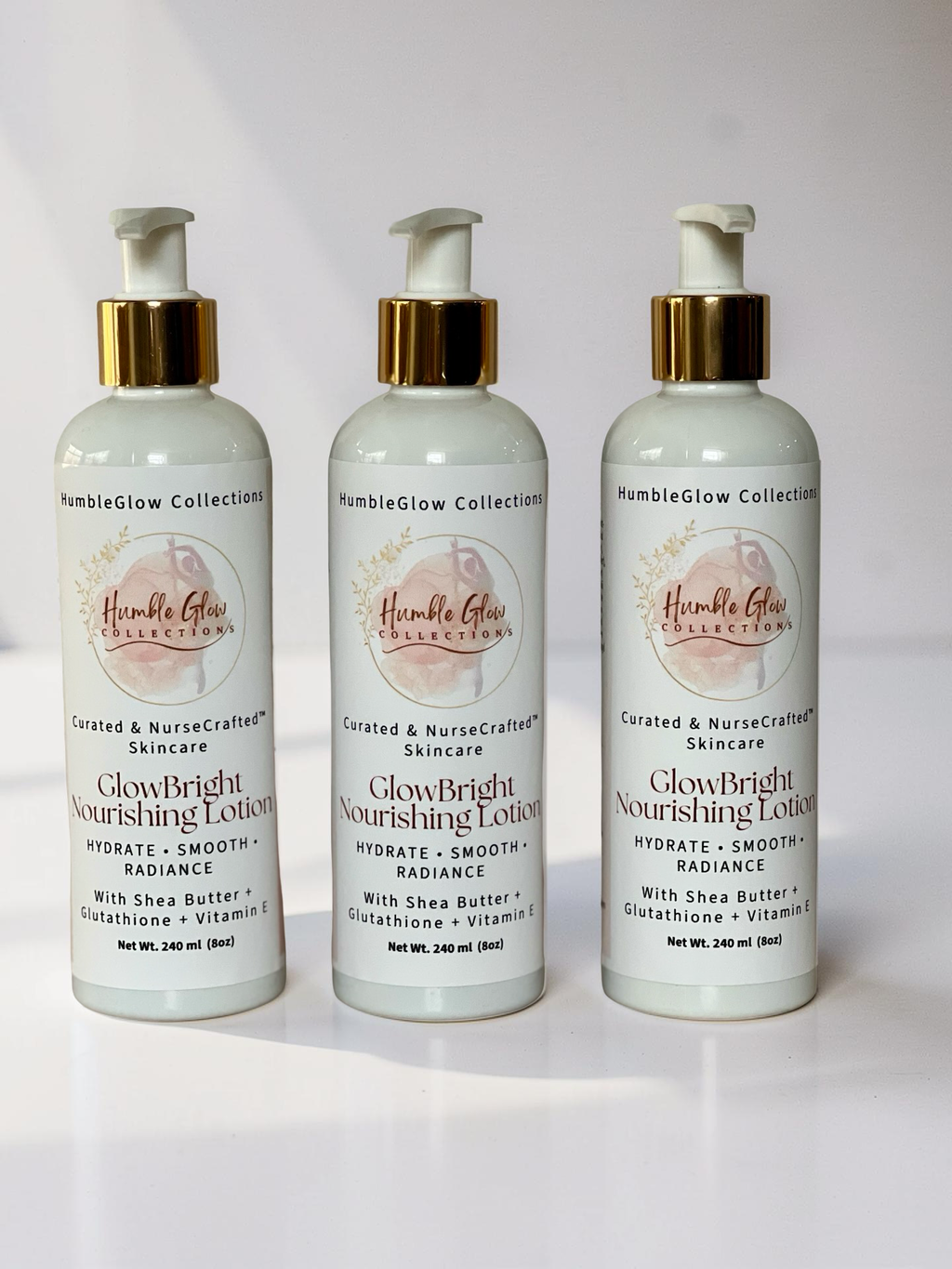 GlowBright Nourishing Body Lotion – Hydrating Lotion with Shea Butter, Glutathione & Vitamin E | NurseCrafted™