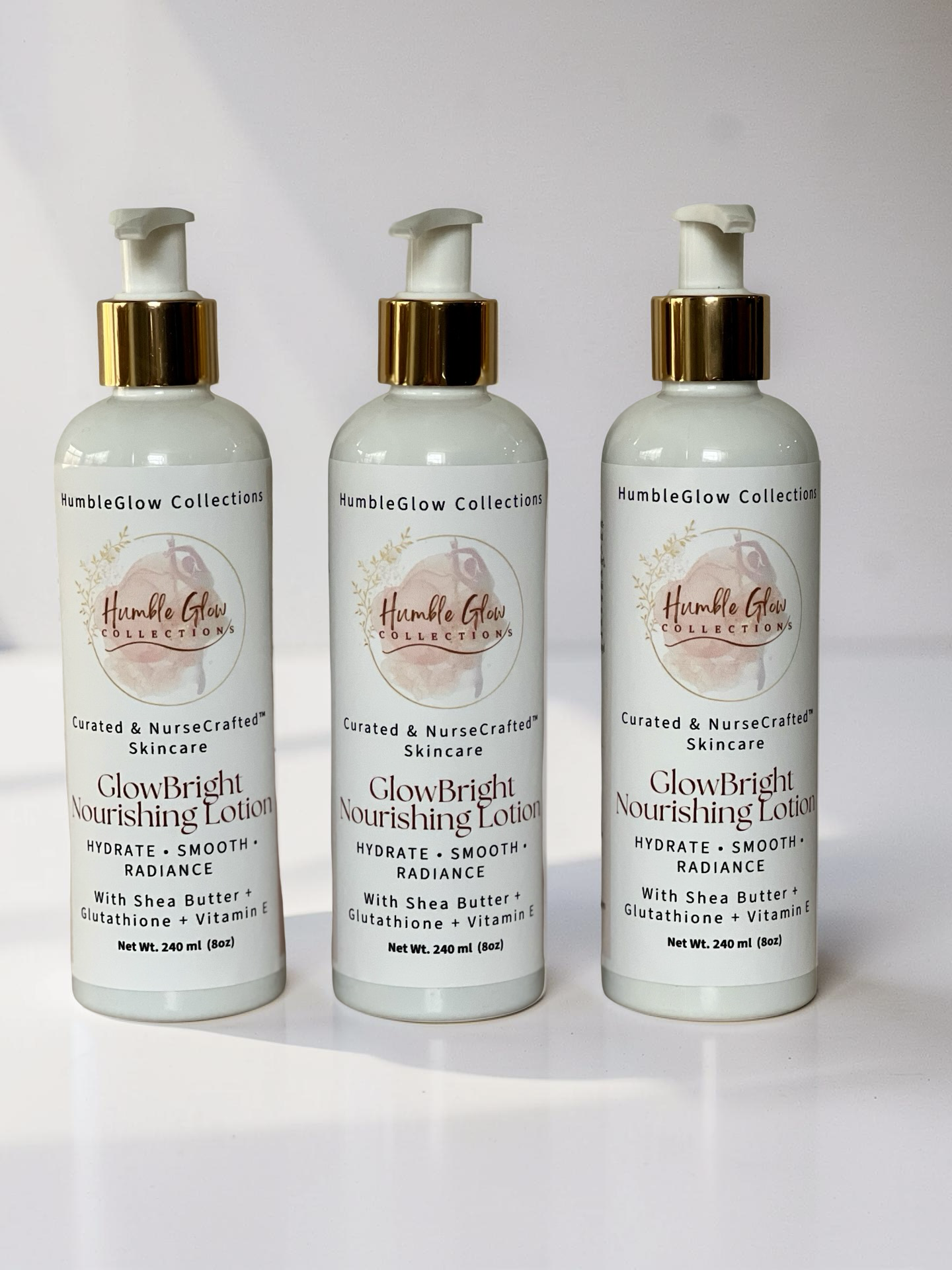 GlowBright Nourishing Body Lotion – Hydrating Lotion with Shea Butter, Glutathione & Vitamin E | NurseCrafted™