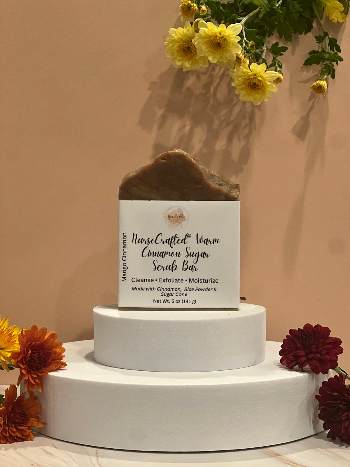 NurseCrafted Warm Cinnamon Sugar Scrub Bar exfoliating soap