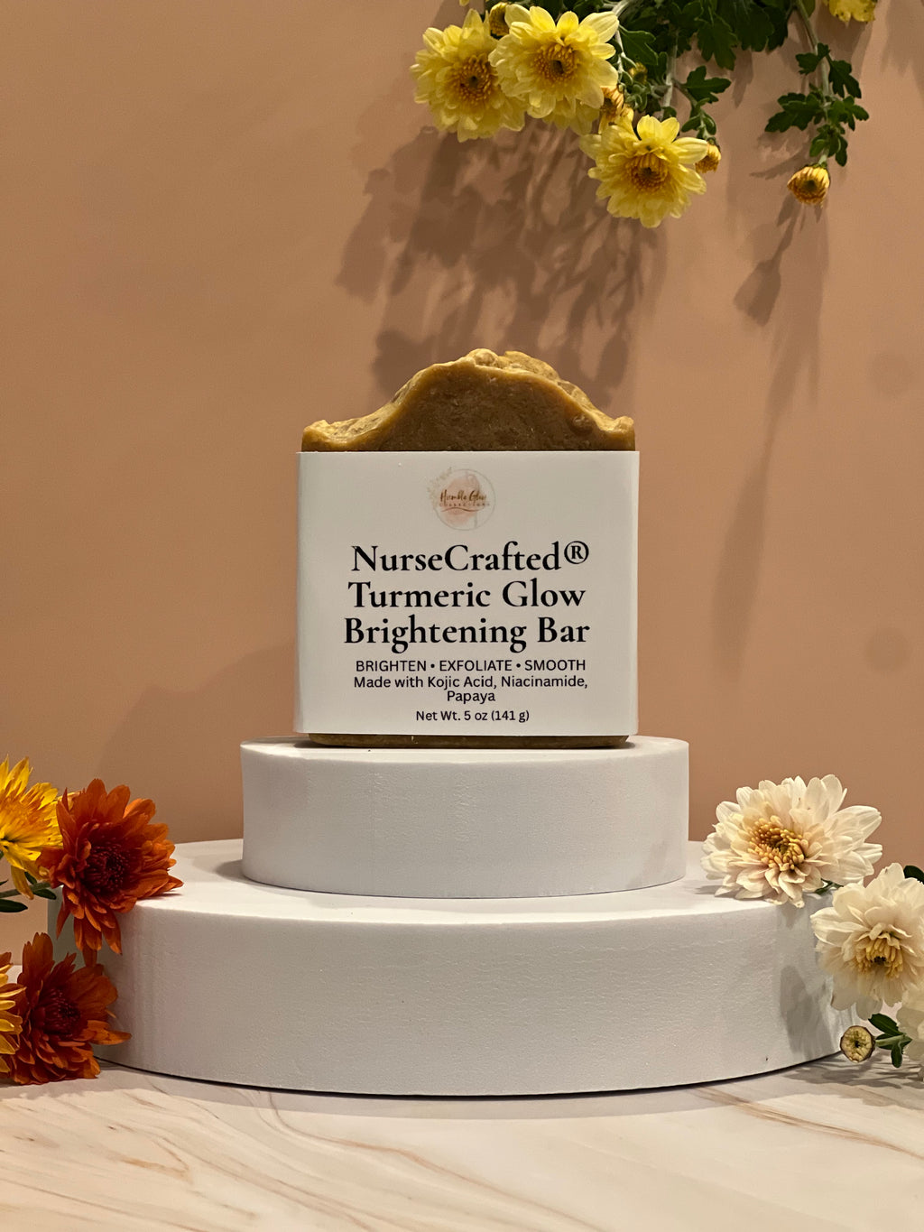 NurseCrafted Turmeric Glow brightening cleansing bar with kojic acid