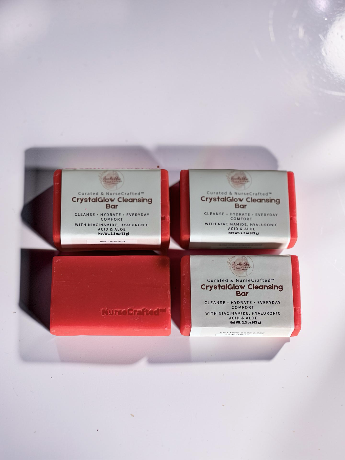 CrystalGlow Cleansing Bar – Gentle Hydrating Soap with Niacinamide, Hyaluronic Acid & Aloe | NurseCrafted™