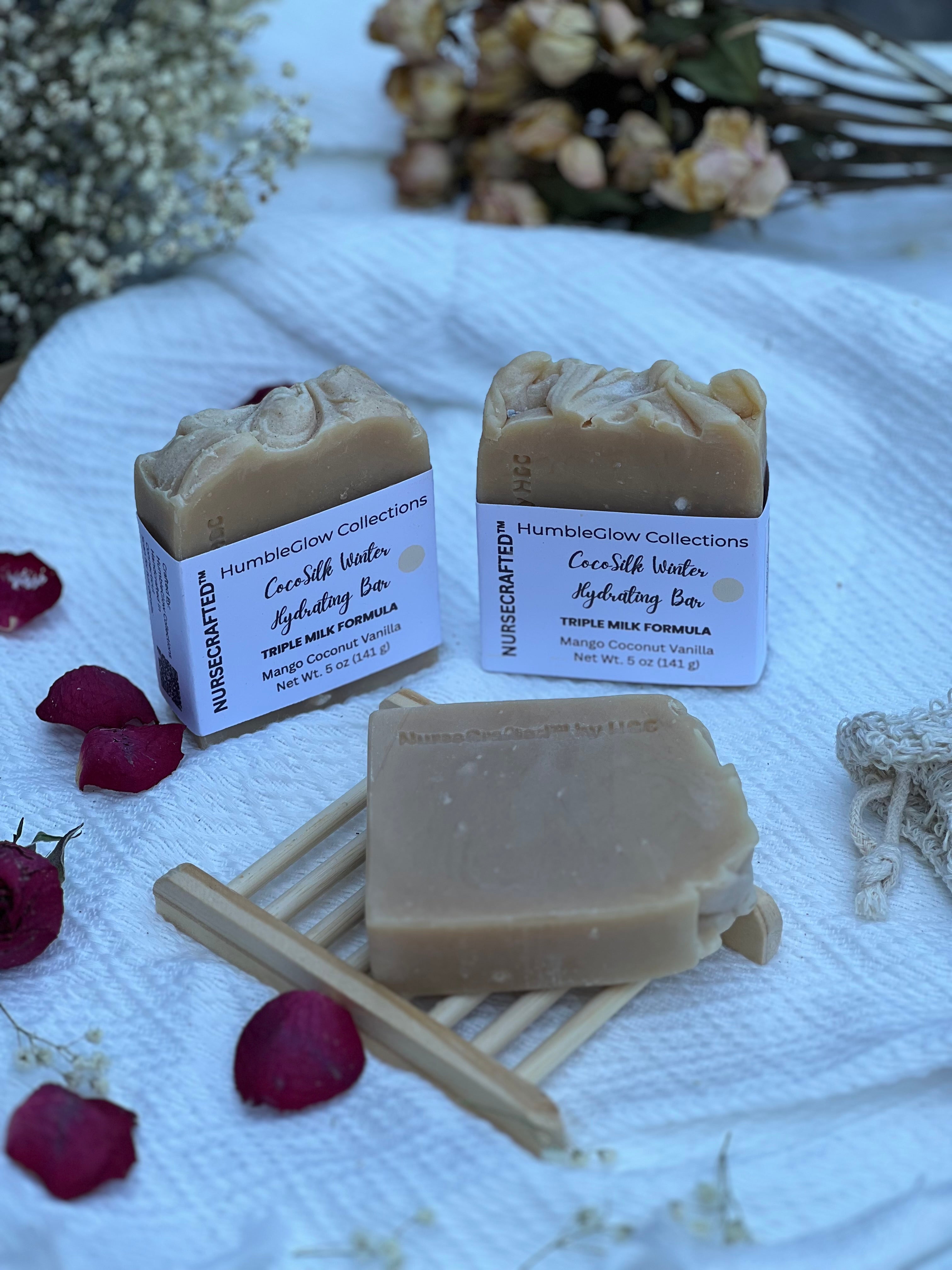 CocoSilk Winter Triple Milk Hydration Bar | Moisturizing Soap for Dry Skin | NurseCrafted™ | 3 for $27