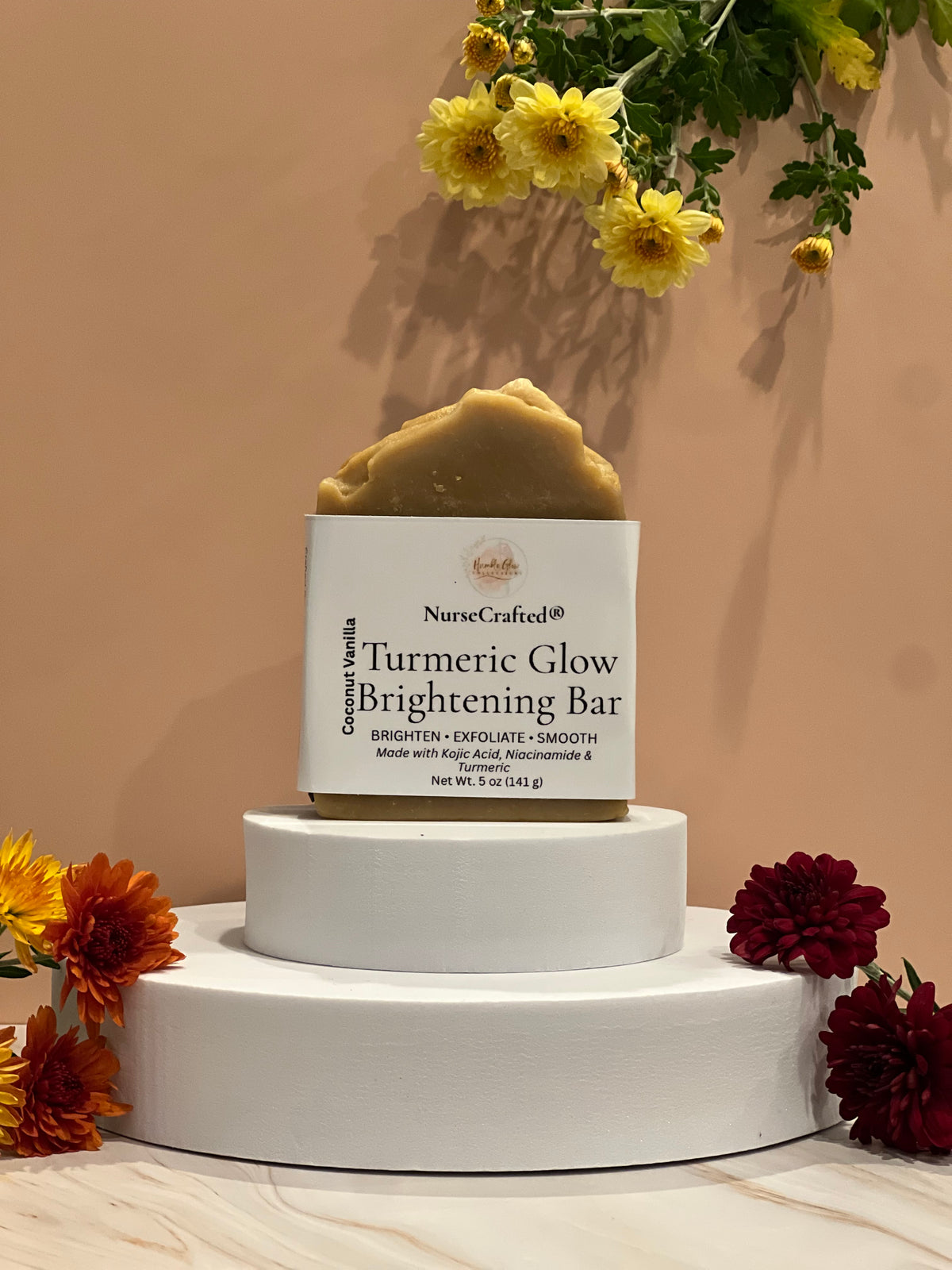 NurseCrafted Turmeric Glow brightening cleansing bar with kojic acid