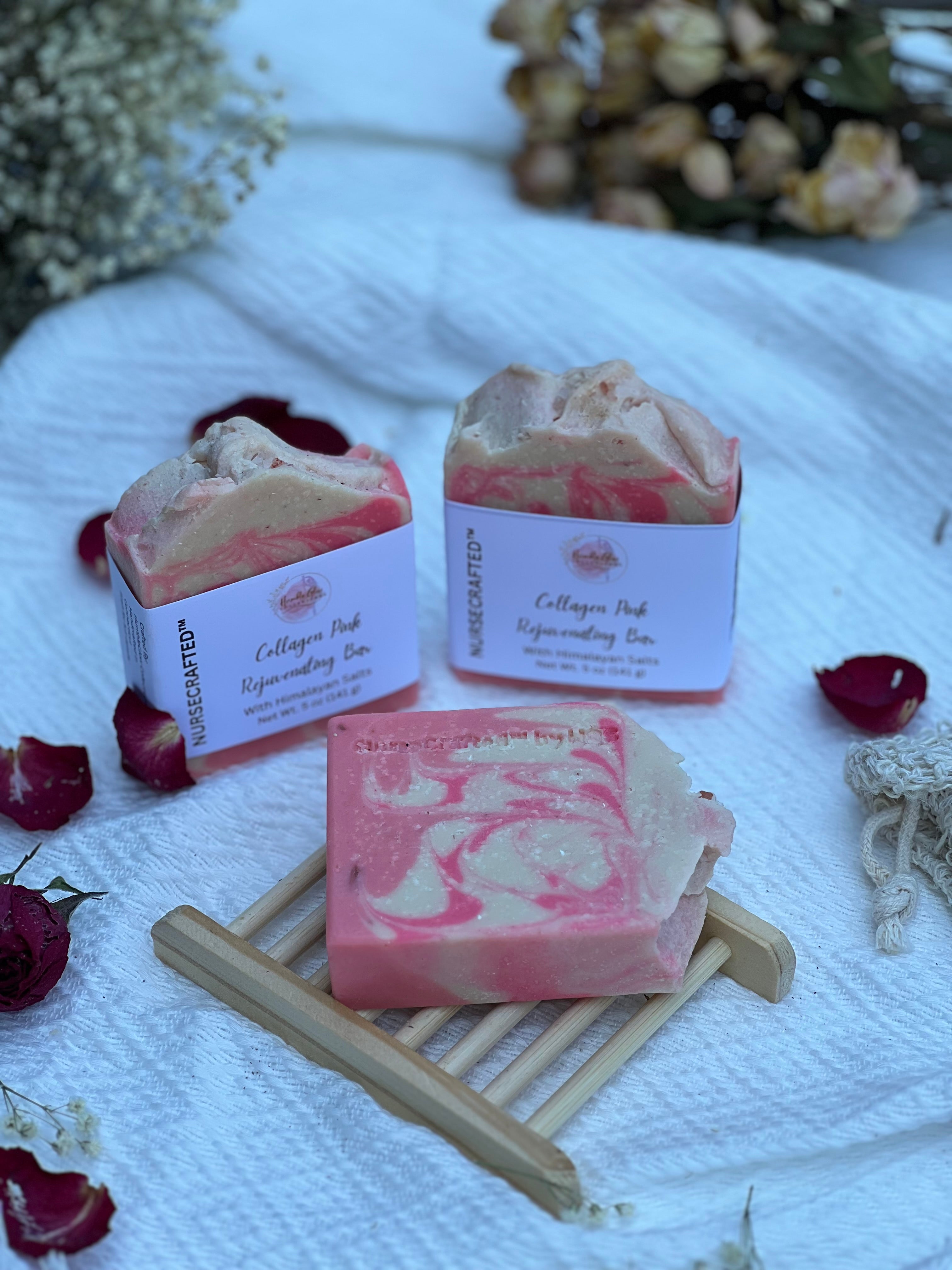 Collagen Pink Rejuvenating Bar– Collagen Hydration Soap with Rosehip | NurseCrafted™