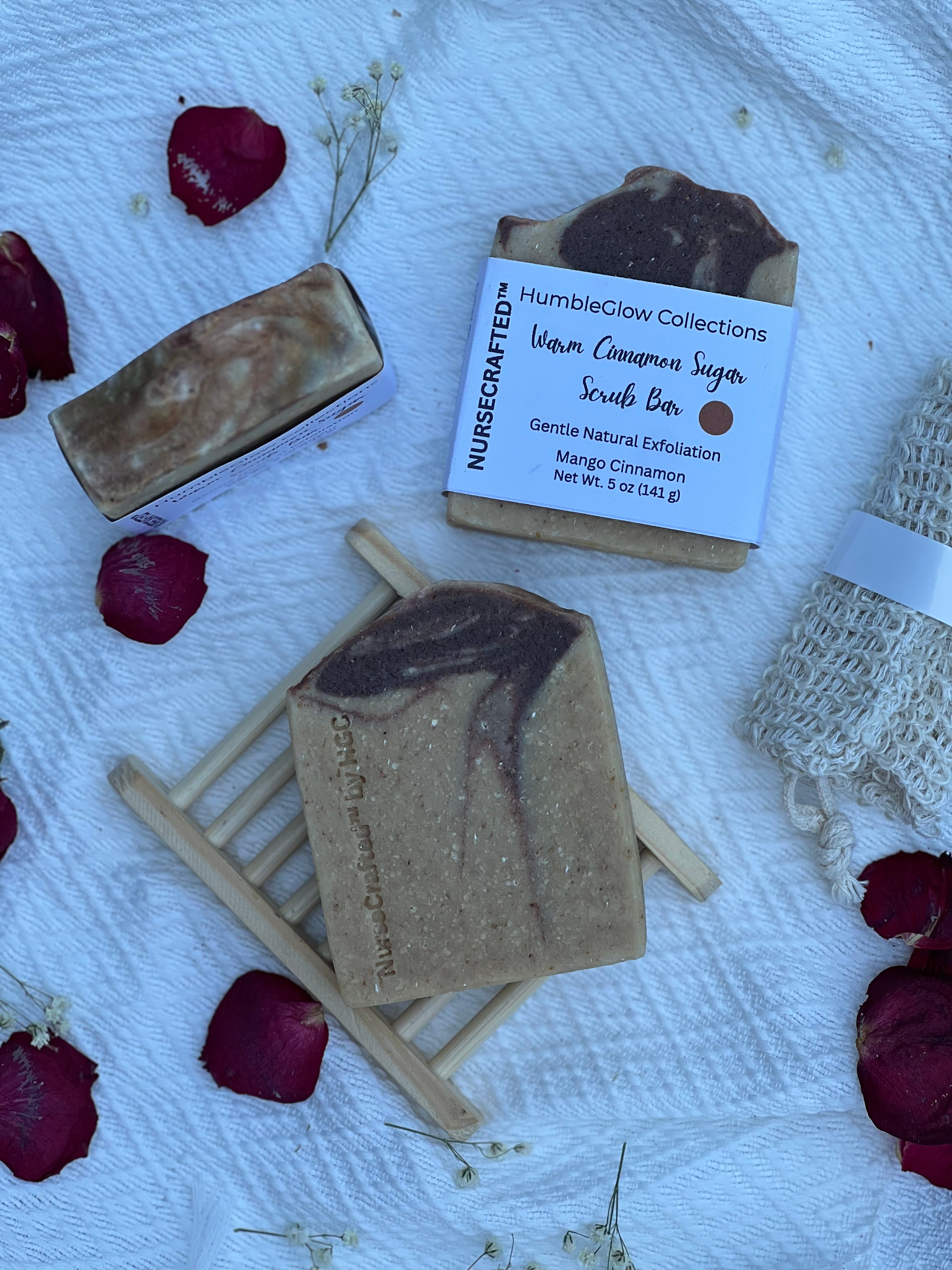 Warm Cinnamon Sugar Scrub Bar – Exfoliating Sugar Scrub Soap | NurseCrafted™ | 3 for $27