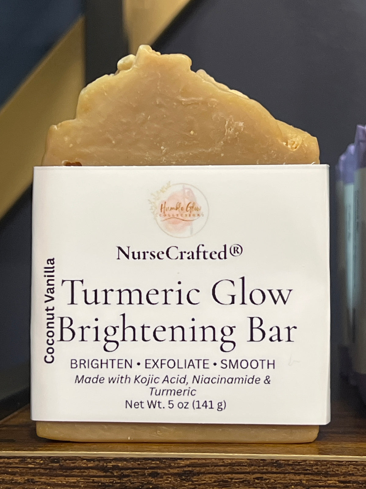 NurseCrafted Turmeric Glow brightening cleansing bar with kojic acid