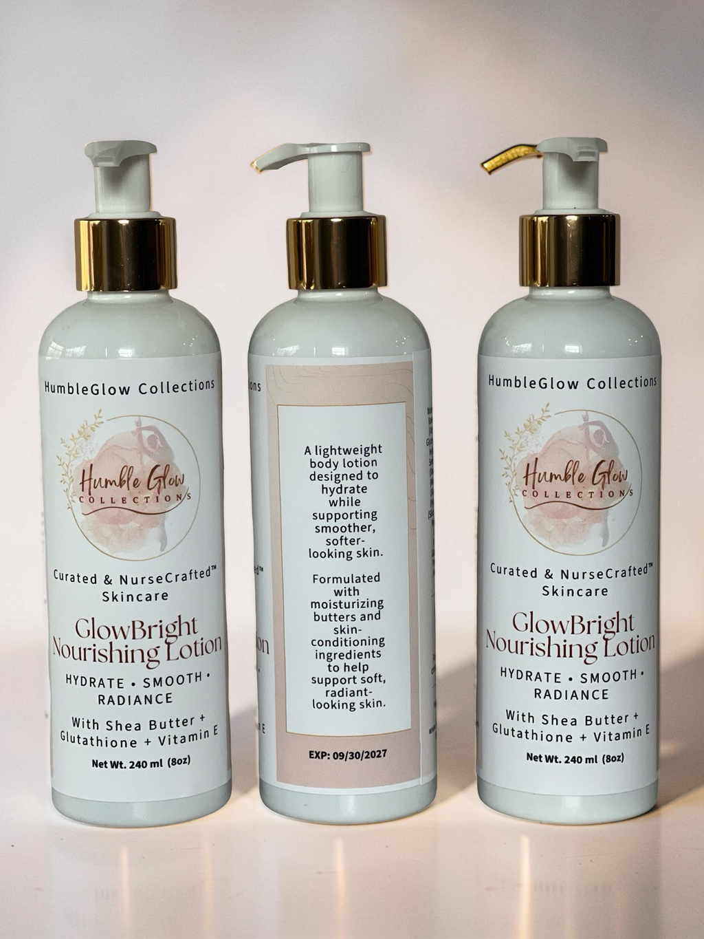 GlowBright Nourishing Body Lotion – Hydrating Lotion with Shea Butter, Glutathione & Vitamin E | NurseCrafted™