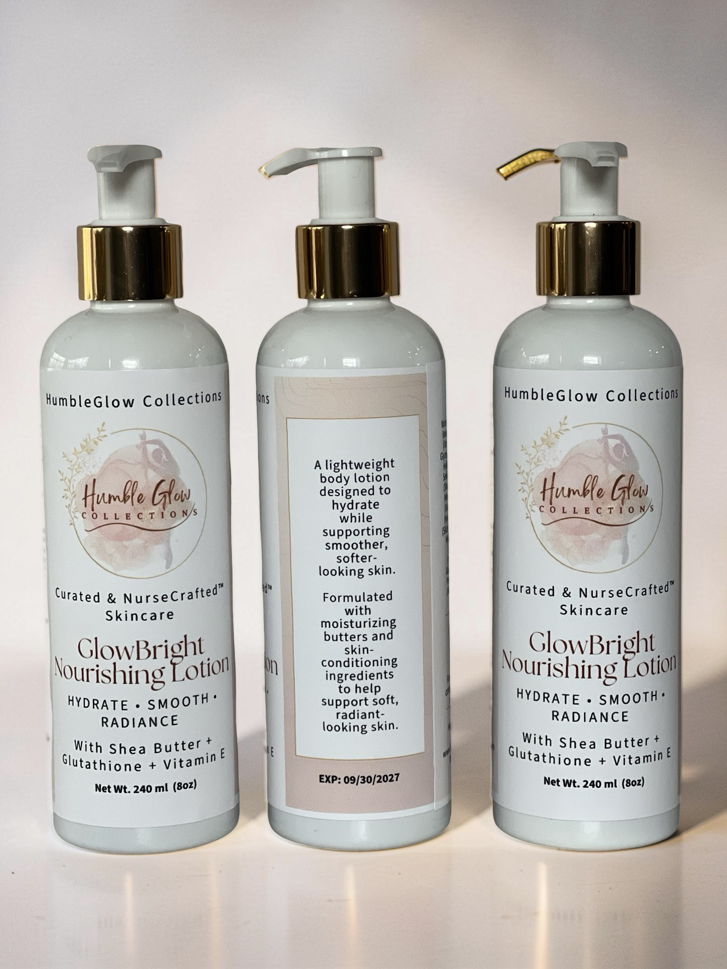 GlowBright Nourishing Body Lotion – Hydrating Lotion with Shea Butter, Glutathione & Vitamin E | NurseCrafted™