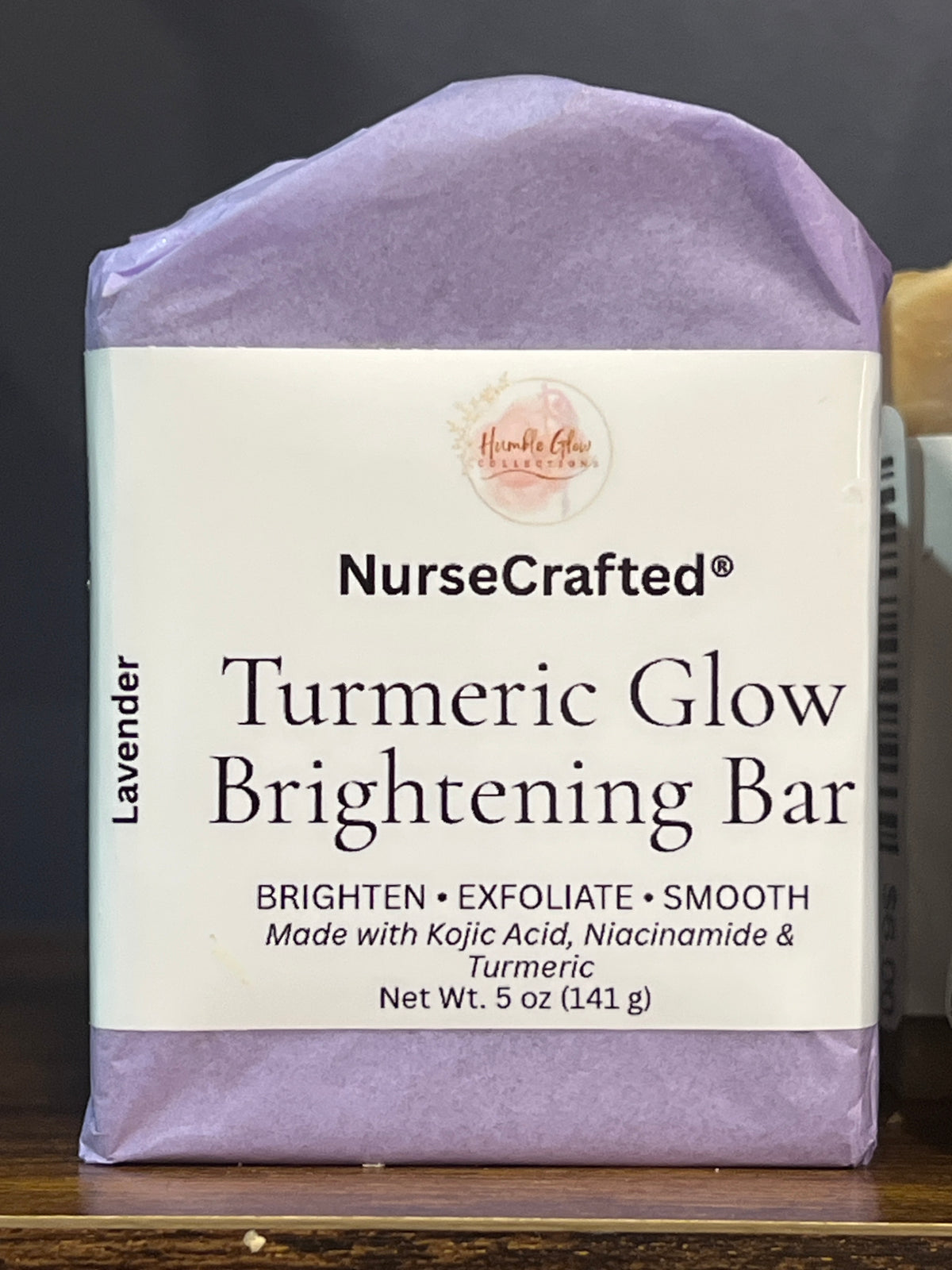 NurseCrafted Turmeric Glow brightening cleansing bar with kojic acid