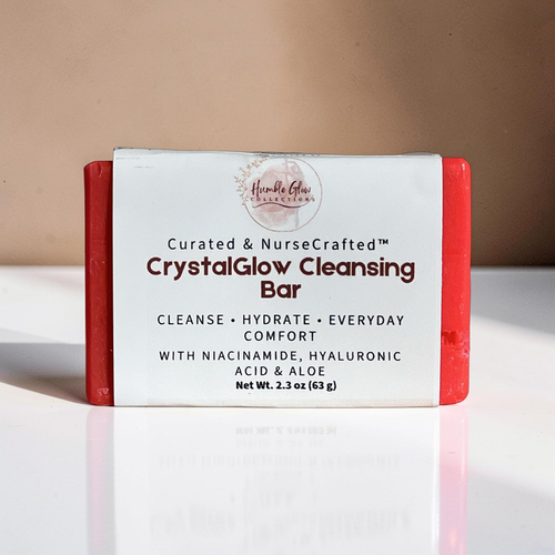 CrystalGlow Cleansing Bar – Gentle Hydrating Soap with Niacinamide, Hyaluronic Acid & Aloe | NurseCrafted™.